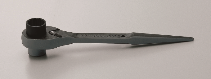 Grzechotka dwustronna ręczna z uchwytem SPUD 17x19mm KOKEN