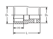 Nasadka sześciokątna krótka 7x22mm KOKEN - 2
