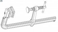 Ścisk śrubowy ślusarski 300/120 mm stalowy do profili okrągłych KombiKlamp SG-VAD BESSEY SG30VAD - 3