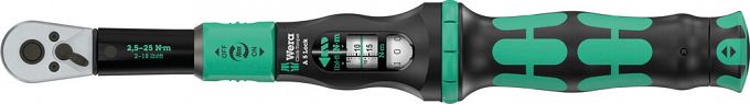 Klucz dynamometryczny Click-Torque Lock A 5, nastawny, z funkcją Torque Lock i grzechotką dwukierunkową, mechanizm dynamometryczny klucza do dokręcania w prawo, 2,5-25 Nm, 1/4