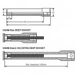 Nasadka 13mm dwunastokątna extra długa 120mm KOKEN - 2