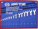 Zestaw kluczy płasko-oczkowych 14 cz. 6 - 19 mm., etui KING TONY 1214MRN05