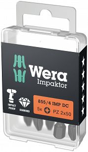 Bit krzyżowy Pozidriv PZ3 diamentowy "Impaktor", Wera 855/4 IMP DC WERA 05057662001 Dotyczy 1 sztuki