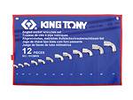 Zestaw kluczy fajkowych długich (2 x 6-kąt) 12 cz. 8 - 24 mm, etui, KING TONY 1912MRN