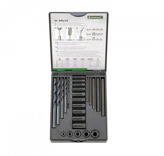 Zestaw do wykręcania urwanych śrub; 25-częściowy w skrzynce z tworzywa 96713025 STAHLWILLE 