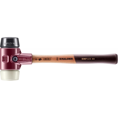 Młotek z miękkim bijakiem SIMPLEX, obuch gumowy/ nylonowy 60mm HALDER 3028.060