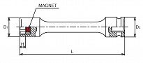 Nasadka udarowa 8mm sześciokątna z magnesem extra długa 100mm KOKEN - 2