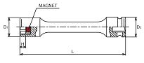 Nasadka udarowa 8mm sześciokątna z magnesem extra długa 100mm KOKEN - 2
