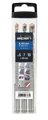 Zestaw wierteł widiowych do betonu, F4 Forte ALPEN 0081700571100