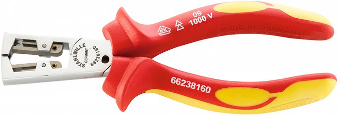 Szczypce do ściągania izolacji (0,5-5mm) izolowane VDE1000V L=160mm; chromowane 6623 8 160 VDE- 160 MM STAHLWILLE 66238160