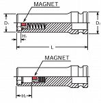 Nasadka udarowa 13mm sześciokątna z magnesem długa KOKEN - 2
