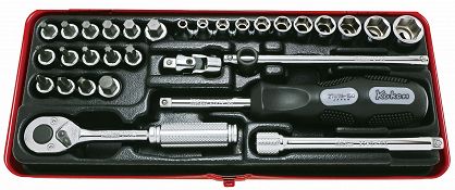 Zestaw kluczy nasadowych w kasecie 29 części KOKEN