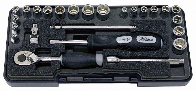 Zestaw kluczy nasadowych w walizka ABS 25 części KOKEN