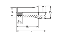 Nasadka udarowa, 6-kątna, głęboka Surface Drive 24x100mm KOKEN - 2
