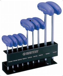 Klucze trzpieniowe zestaw uchwyt "T" 9szt. 1153 - Torx T10 - T50, stojak KING TONY 21309PR