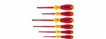 Zestaw wkrętaków SoftFinish electric płaski, Pozidriv 6-cz. 25477 WIHA 
