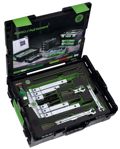 Zestaw ściągaczy uniwersalnych 2- i 3-ramiennych ze smukłymi ramionami KUKKO K-2030-10-S