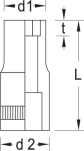 Klucz nasadkowy 1/4