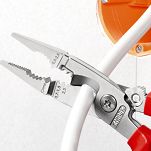 Zestaw szczypce dla elektryka 13 96 200 izolowane 6W1 + ściągacz uniwersalny ErgoStrip 16 95 01 SB KNIPEX - 11