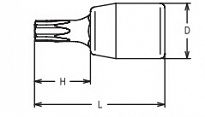 Nasadka T10 trzpieniowa TORX wydłużona KOKEN - 2