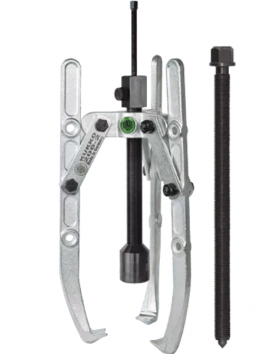 Ściągacz 3-ramienny uniwersalny z rozwieralnymi ramionami, regulowaną głębokością mocowania i długim wrzecionem hydraulicznym KUKKO 206-3-B