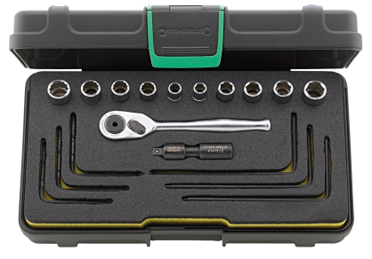 Zestaw 18 Częściowy z grzechotką HI-LOK 1/4"  + nasadki   40a/40aD/16/2 40A/40AD/16/2 STAHLWILLE 96016304