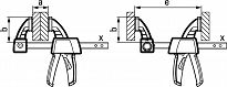 Ścisk uniwersalny stolarski 150/80 mm jednoręczny szybkomocujący BESSEY EZS15-8 - 3