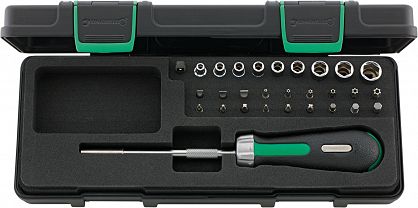 Zestaw 1/4" z pokrętłem grzechotkowym (29-cz.) 4008/27/1R KN STAHLWILLE 96182203