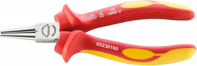 Szczypce okrągłe, krótkie, izolowane 1000V L=160mm; chromowane 6523 8 160 STAHLWILLE 65238160
