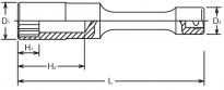 Nasadka 14mm dwunastokątna extra długa 125mm KOKEN - 2