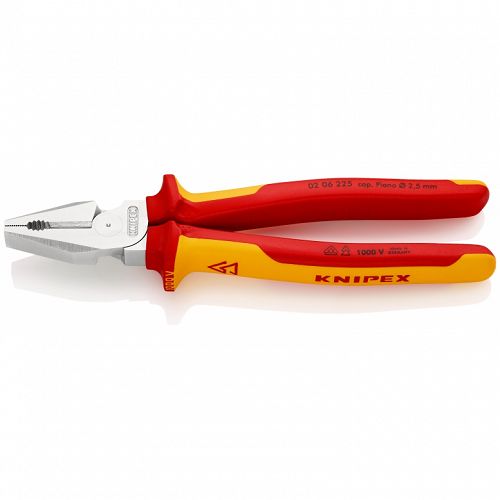 Kombinerki Izolowane Szczypce Uniwersalne o zwiększonym przełożeniu KNIPEX 02 06 225