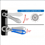 Grzechotka mini 1/4 cala + bit 60 zębów KING TONY 276B-0225  - 2