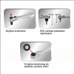 Grzechotka mini 1/4 cala + bit 60 zębów KING TONY 276B-0225  - 3