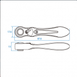 Grzechotka mini 1/4 cala + bit 60 zębów KING TONY 276B-0225  - 4