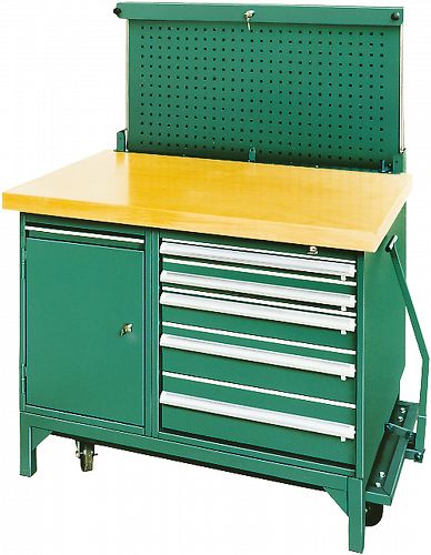 Stół warsztatowy (Blat drewniany, wysuwana Płyta, dodatk. Kółka) 96/3 STAHLWILLE 85030003