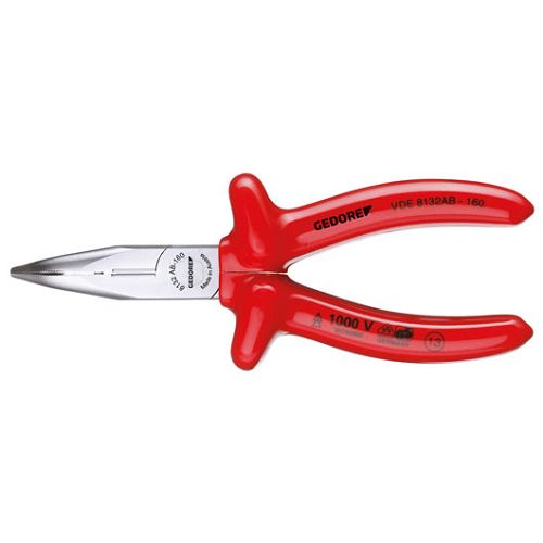 Szczypce płasko-okrągłe VDE 160 mm Nr VDE 8132 AB-160 GEDORE 032943