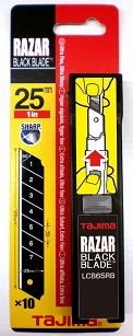 Ostrza segmentowe łamane 25mm, Razar Black Blade 10szt. TAJIMA
