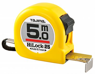 Miara zwijana stalowa z blokadą HI-LOCK 5m x 25mm TAJIMA