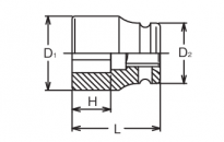Nasadka udarowa mocowanie WN kwadrat, wewnętrzne 9WN KOKEN - 2