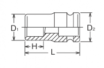 Nasadka udarowa do nakrętek osiowych 22x67mm KOKEN - 2