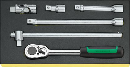 Zestaw TCS 1/3 narzędzi 1/2" Grzechotka+akcesoria, 6-Częściowy TCS 1/2-512/6 STAHLWILLE 96838175