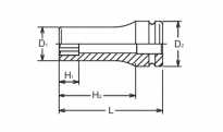 Nasadka udarowa, 6-kątna, głęboka Surface Drive 16x100mm KOKEN - 2