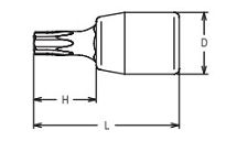 Nasadka TH30 trzpieniowa TORX z dziurką KOKEN - 2