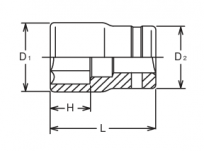 Nasadka sześciokątna, cienkościenna, krótka 8x26mm KOKEN - 2
