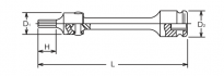 Nasadka udarowa z przegubem sześciokątnym (imbus), extra długa 12mm KOKEN - 2