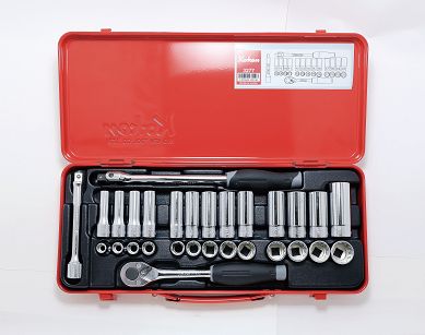 Zestaw kluczy nasadowych w kasecie 29 części KOKEN