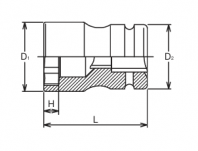 Nasadka udarowa podwójna, krótka 3/4