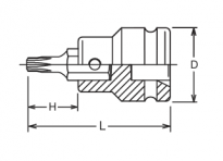 Adapter udarowy z bitem Torx T60, mocowanie 3/4