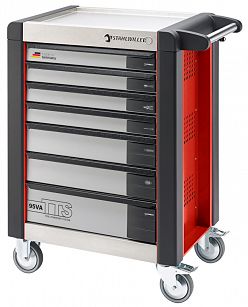 Wózek warsztatowy TTS 7-szufl.czerwony z Nakładkami, 1021x823x 497 mm; max obciążenie: 30kg na szufladę; 750 kg na Wózek 95/VA7 R STAHLWILLE 81200061