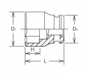 Nasadka udarowa sześciokątna 185mm KOKEN - 2